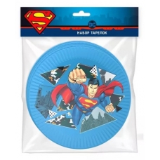 Набор бумажных тарелок Superman, 6 шт d=180 мм
