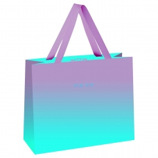 Пакет подарочный 32*26*12см MESHU /Duotone. Turquoise-Lilac gradient/, отд. фольгой, матовая ламинац (10131010/050924/5095905/1, Китайская Народная Республика)