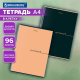 Тетрадь А4, 96 л., BRAUBERG, гребень, клетка, матовая ламинация, Минимал_Цвет, (микс в спайке), 405319