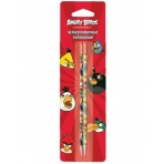 Карандаш чернографитный Hatber Angry Birds 2 шт заточ., в блистере с европодвесом