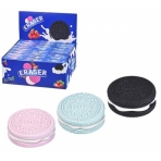 Ластик COOKIE, термопластичная резина, 4*4*1.4см, фигурный, ассорти 3 цвета, картонная упаковка / картонный дисплей