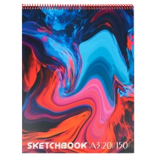 Скетчбук А3 Краски (мягкая обл, мат лам, жест подл, спираль, 20л, 150г) С20-7722