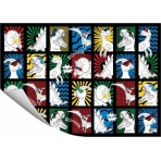 Плёнка цветная для уроков труда арт.62655/ 200 ДИНО-КОМИКС (50х70 см, голубой, жёлтый, зеленый, чёрный, ПВХ плотностью 130 мкм, ПЭТ-пакет с европодвесом)