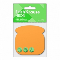 Блок самоклеящийся бумажный ErichKrause Phone Neon, 50 листов, оранжевый