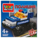Конструктор ПОЛИЦЕЙСКИЙ машина 3в1, 24 дет. Город мастеров в кор.2*120шт