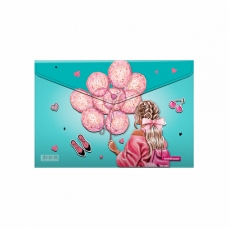 Папка-конверт на кнопке пластиковая ErichKrause® Girly Day, A4 (в пакете по 12 шт.)