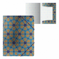 Папка на резинках пластиковая ErichKrause® Blue&Orange Beads, A4 (в пакете по 4 шт.)