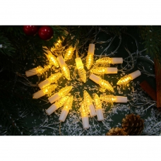 СНОУ БУМ Гирлянда эл. с насадками /Шишки/ 4м, 20LED, шампань, пост свечение, ПВХ проз, 220В (10702070/260824/3284866, Китайская Народная Республика)