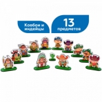 Набор фигурок /Ковбои и индейцы/ — 12 героев и кактус для игры и коллекционирования