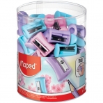 Точилка пластиковая Maped /Vivo Pastel/ 1 отверстие, без контейнера, пастел. цвета, ассорти 63011 (10216170/030222/3031721/03, Китайская Народная Республика)