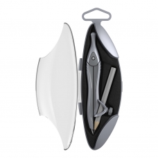 Циркуль металлический ErichKrause Classic, 125мм, с карандашом, пенал, серый