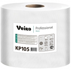 Полотенца бумажные в рулонах Veiro Professional /Basic/(С1) 1 слойн., 300м/рул, ЦВ, цвет натуральный KP105