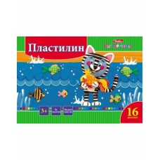 Пластилин 16 цв. 320гр Hatber со стеком-Ушастики-