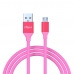 FORZA Кабель для зарядки Лето Micro USB, 1м, 2А, прорезиненный, 4 цвета, пакет (10702070/270821/0269873/1, Китайская Народная Республика)