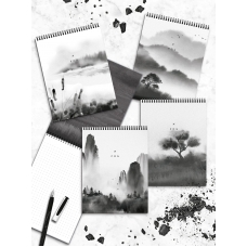 Блокнот А5 60 л. в точку LOREX SILENT LANDSCAPE греб. мел. карт. soft touch