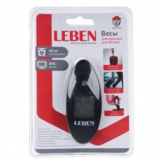 LEBEN Весы для багажа электронные, пластик, макс.нагр. 40кг (точн.измер. 100гр) (10702070/201221/3033404, Китай)