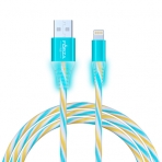 FORZA Кабель для зарядки Конфетти iP, 1м, 1.5А, цветная подсветка, 3 цвета, пакет (10702070/101121/0365135, Китай)