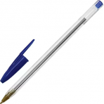 Ручка шариковая STAFF /Basic Budget BP-04/, СИНЯЯ, линия письма 0,5 мм, с штрихкодом, 143868