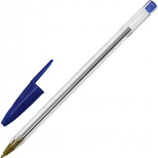 Ручка шариковая STAFF /Basic Budget BP-04/, СИНЯЯ, линия письма 0,5 мм, с штрихкодом, 143868