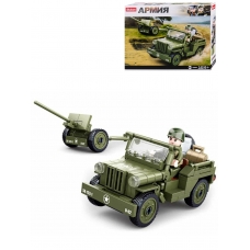 Конструктор пластик SLUBAN.Военный джип (143 дет.,1 фигур,в кор.)(23,7X18,9X4,5) (Арт. M38-B0853)