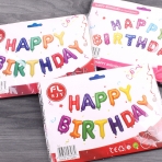 Праздничное украшение фольгированные надувные буквы /Happy birthday/ h-40см ассорти