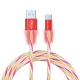 FORZA Кабель для зарядки Конфетти Type-C, 1.5А, 1м, цветная подсветка, 3 цвета, пакет (10131010/100922/3409746, Китайская Народная Республика)