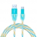 FORZA Кабель для зарядки Конфетти Type-C, 1.5А, 1м, цветная подсветка, 3 цвета, пакет (10131010/100922/3409746, Китайская Народная Республика)