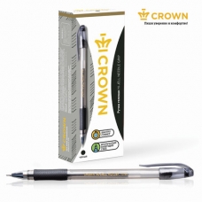 Ручка гелевая с грипом CROWN /Hi-Jell Needle Grip/, ЧЕРНАЯ, узел 0,7 мм, линия письма 0,5 мм, HJR-500RNB