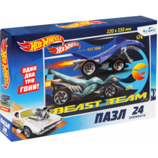 Hot Wheels.Пазл.24Эл. Команда - зверь.06855