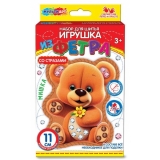 Игрушка из фетра Со стразами мишка МУЛЬТИ АРТ в кор.66шт
