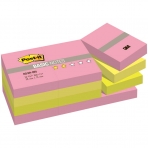 Самоклеящийся блок Post-it /Basic/, 38*51мм, 12 блоков по 100л, неон радуга 653
