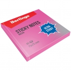 Самоклеящийся блок Berlingo /Ultra Sticky/, 75*75мм, 80л, розовый неон LSn_39203