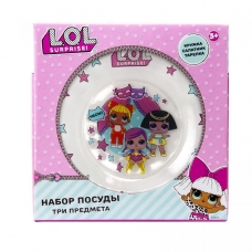 L.O.L. Surprise! Набор посуды /Дизайн 1/, в подарочной упаковке (3 предмета), стекло