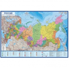 Интерактивная карта Россия политико-административная 1:14,5М 60х40см (без ламинации/упаковка полиэтиленовый рукав с европодвесом)
