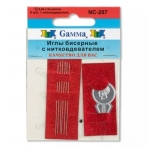 Для рукоделия и работы с бисером   /Gamma/   Иглы бисерные   сталь   NC-207  d 0.46 мм  6 шт с нитковдевателем (10702070/061221/3014042/3, Китайская Народная Республика)