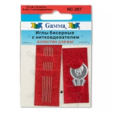 Для рукоделия и работы с бисером   /Gamma/   Иглы бисерные   сталь   NC-207  d 0.46 мм  6 шт с нитковдевателем (10702070/061221/3014042/3, Китайская Народная Республика)