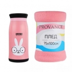PROVANCE Набор Плед 75х100см, 100% полиэстер + Термос-кружка 350мл, нерж. сталь, 3 цвета (10702070/230521/0148210/1, Китай)