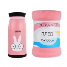 PROVANCE Набор Плед 75х100см, 100% полиэстер + Термос-кружка 350мл, нерж. сталь, 3 цвета (10702070/230521/0148210/1, Китай)