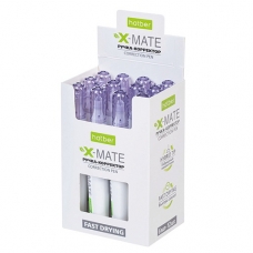 Ручка-корректор Hatber X-Mate 6ml с гибрид.наконечником с колпачком и клипом  в картонной Дисплей-витрине