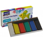 Пластилин классический 06 цветов, 120г, со стеком
