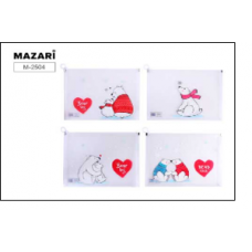 Папка канцелярская BEAR, 33х24,5x3см, пластиковая, zip-молния, плотность 170 мкм, 4 дизайна в ассортименте