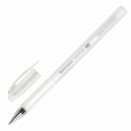 Ручка гелевая BRAUBERG /White Pastel/, БЕЛАЯ, корпус прозрачный, узел 1 мм, линия письма 0,5 мм, 143417