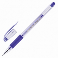 Ручка гелевая с грипом CROWN /Hi-Jell Needle Grip/, СИНЯЯ, узел 0,7 мм, линия письма 0,5 мм, HJR-500RNB
